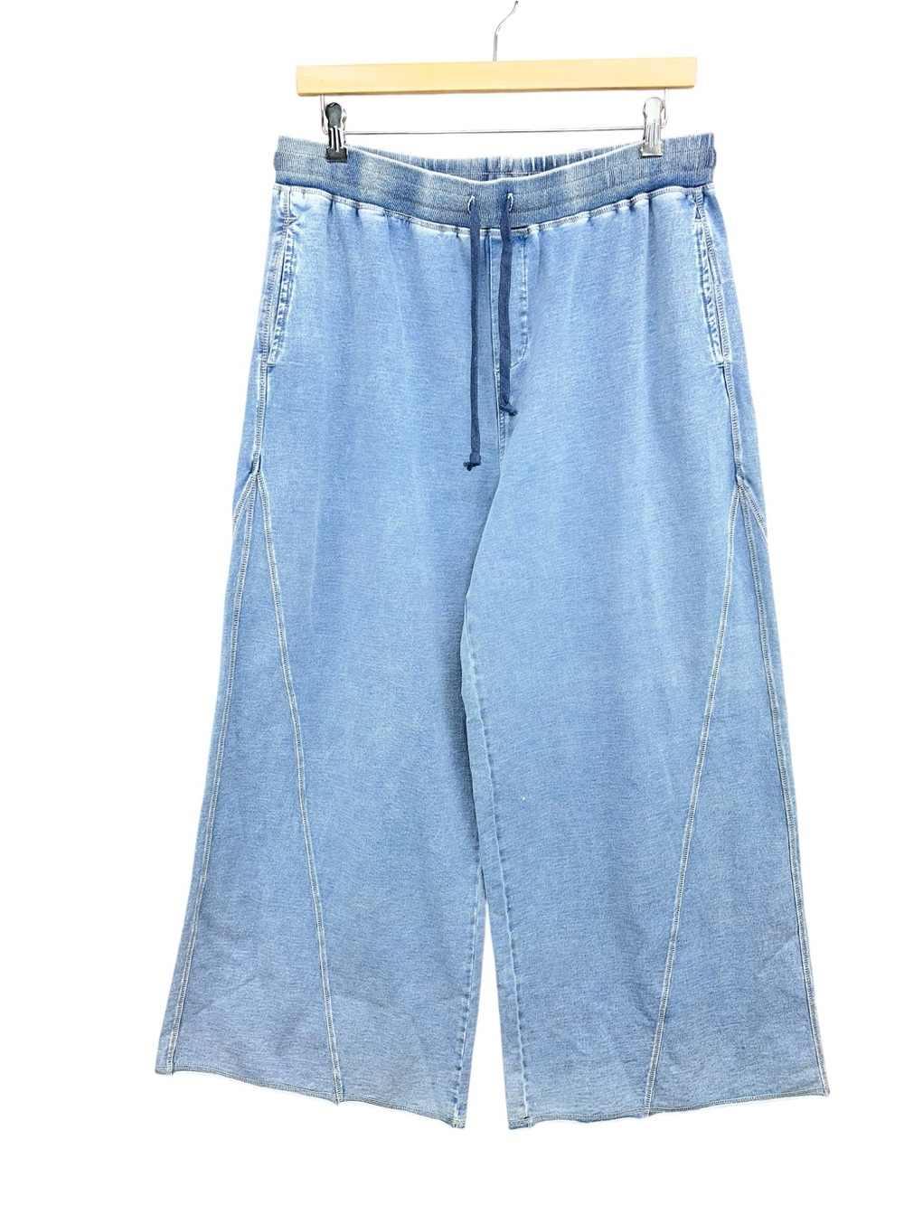 Easel Wide Leg Mineral Wash Terry Knit Pants Womens 3X New
